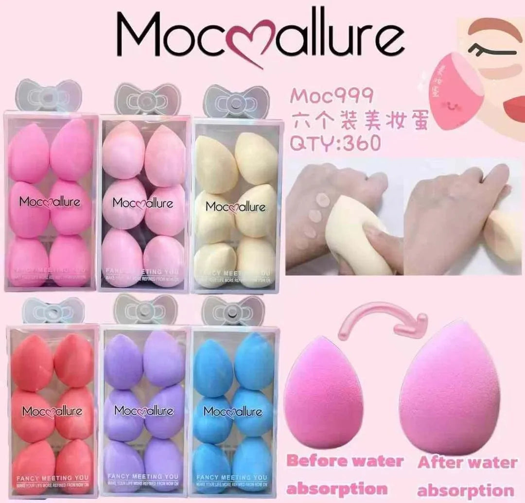 Beauty Blender Sponge - Pack of 6, Multicolour, Cotton