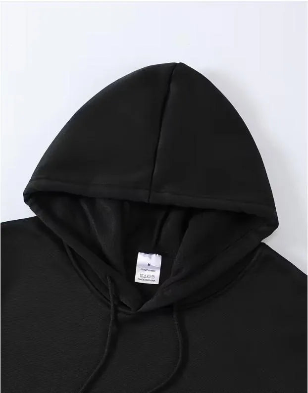 Men's Slogan Fleece Hoodie - Black Winter Wear - view 3