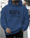 Men's Printed Fleece Hoodie - Blue Slogan Print