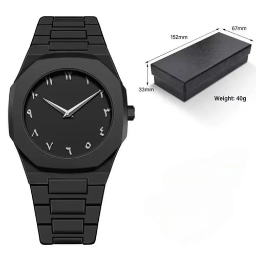 Carbon Fiber Watch - Black Arabic Dial, 40g Lightweight