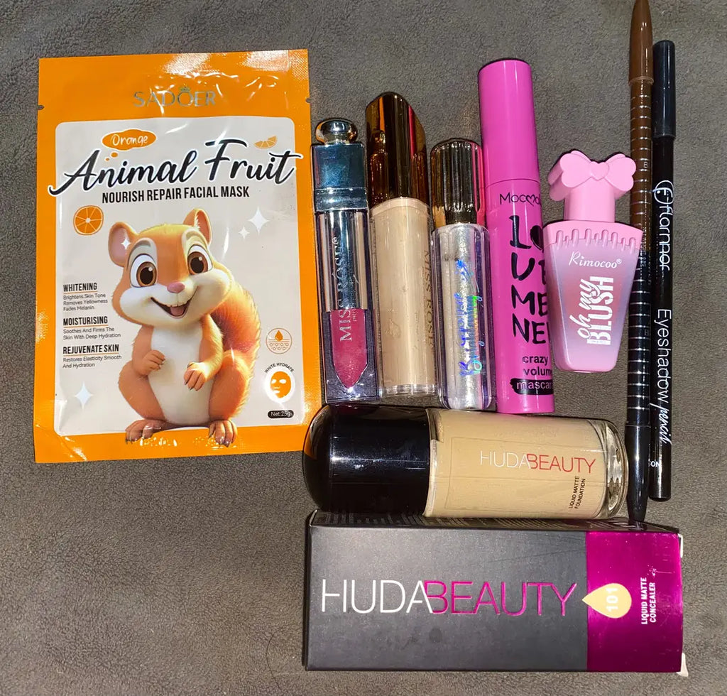 9 in 1 Makeup Kit - Foundation, Mascara, Lipstick, Eyeshadow