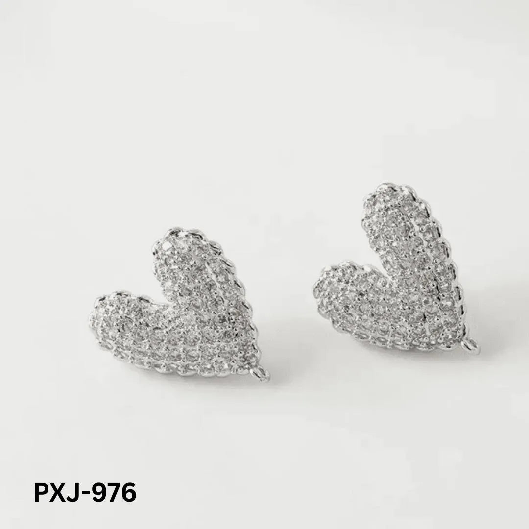 Heart Shaped Pearl Earrings Silver Gold Pakistani Women - view 4