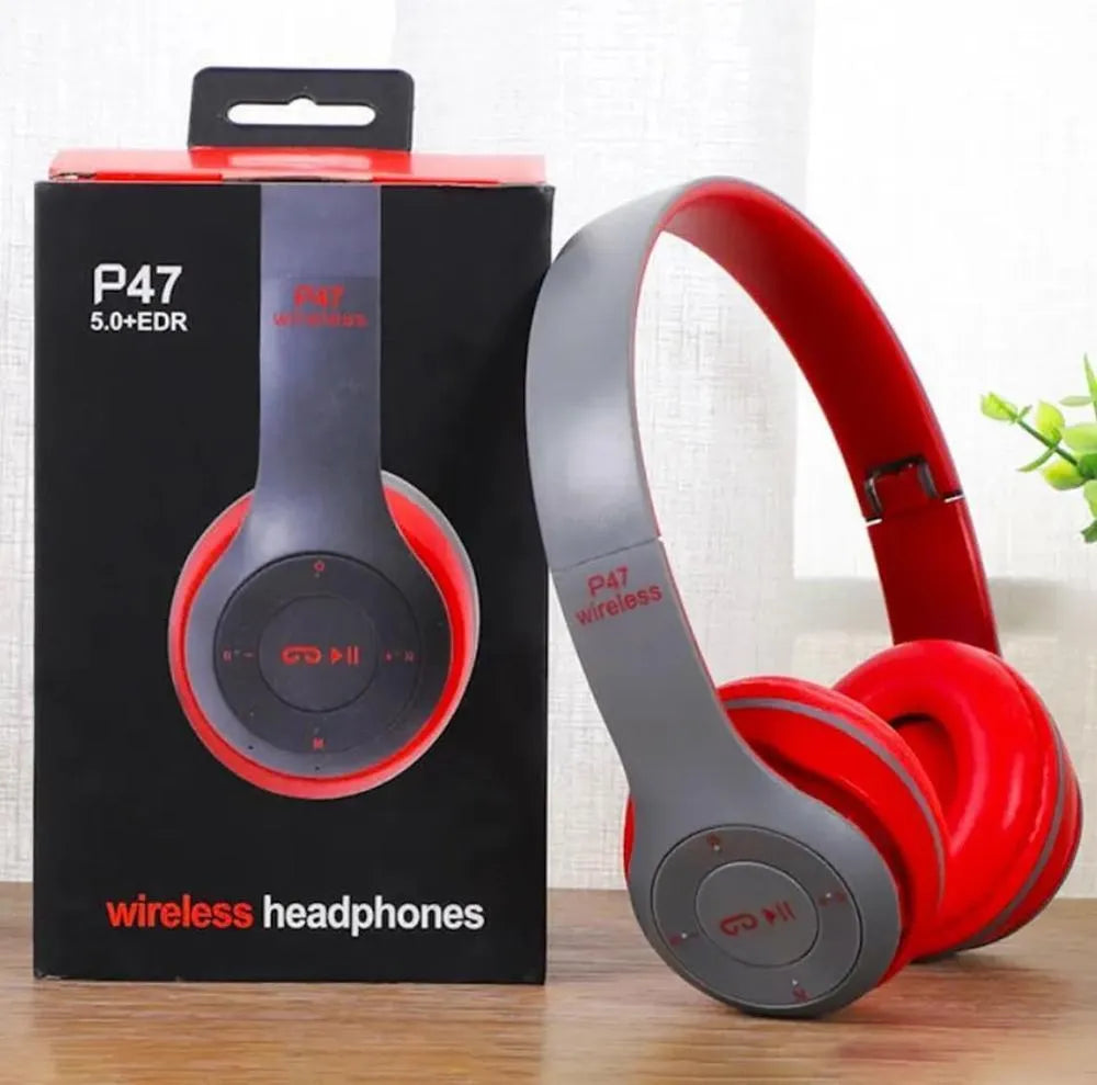 P47 Wireless Headphones Black Fast Charge Battery