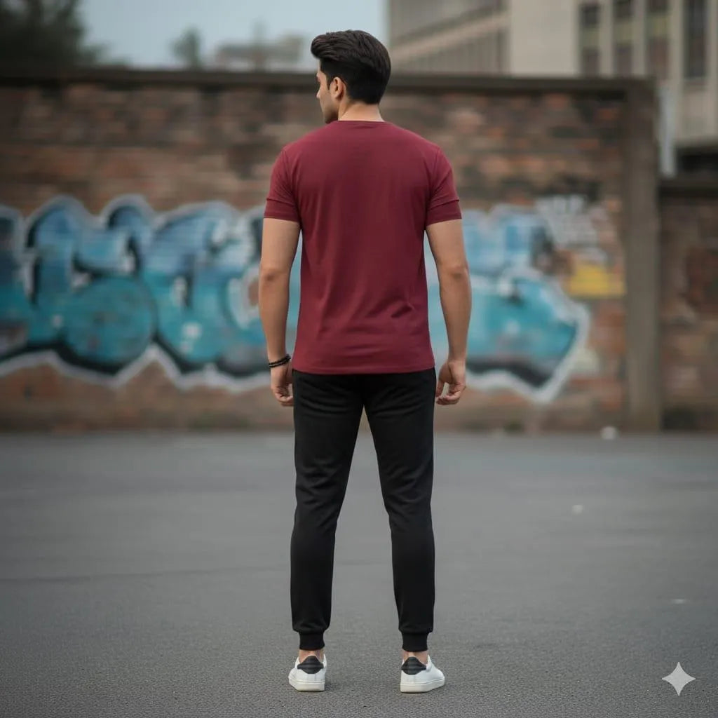 Men's Smile Graphic Track Suit - Maroon, 2 Piece - view 4