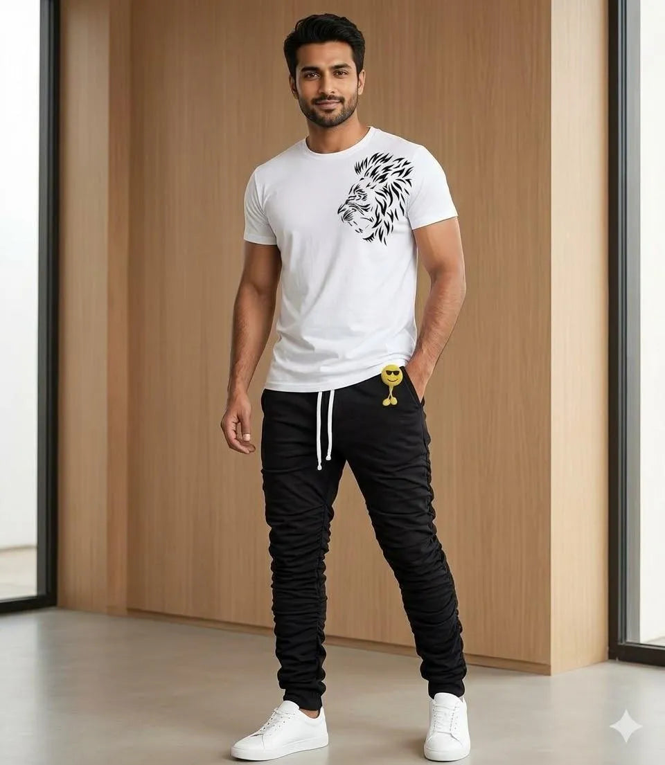 Men's Printed Polyester Track Suit - White, 2 Piece (Design 3) - view 2