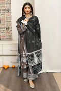 Brown Embroidered Lawn Suit - 3-Piece Unstitched