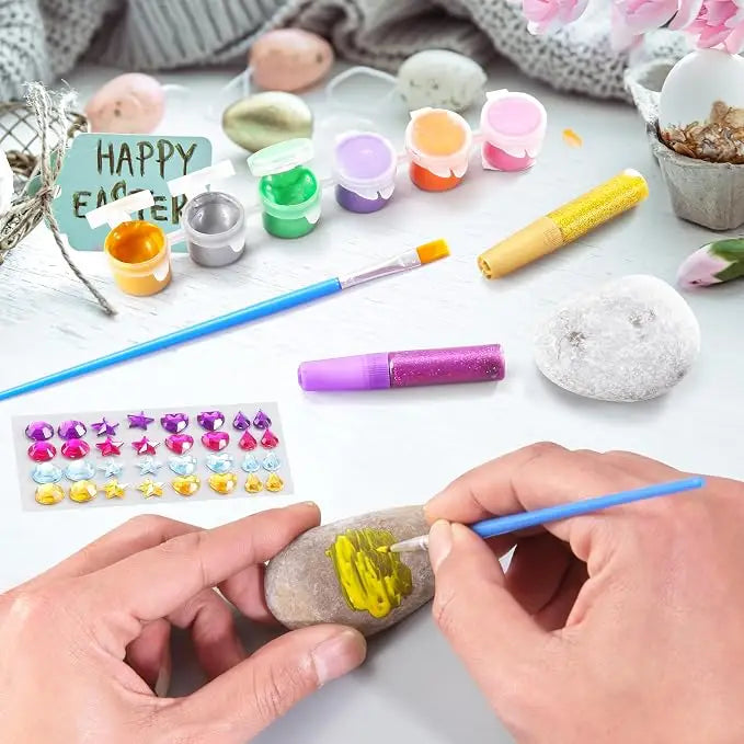 Rock Painting Kit, Easter Arts and Crafts Gifts for Boys and Girls Ages 4-12, DIY Art Supplies, Kid Toys for 4+, Family Craft Creative Activity, Kids Toddler Birthday Gifts - view 3