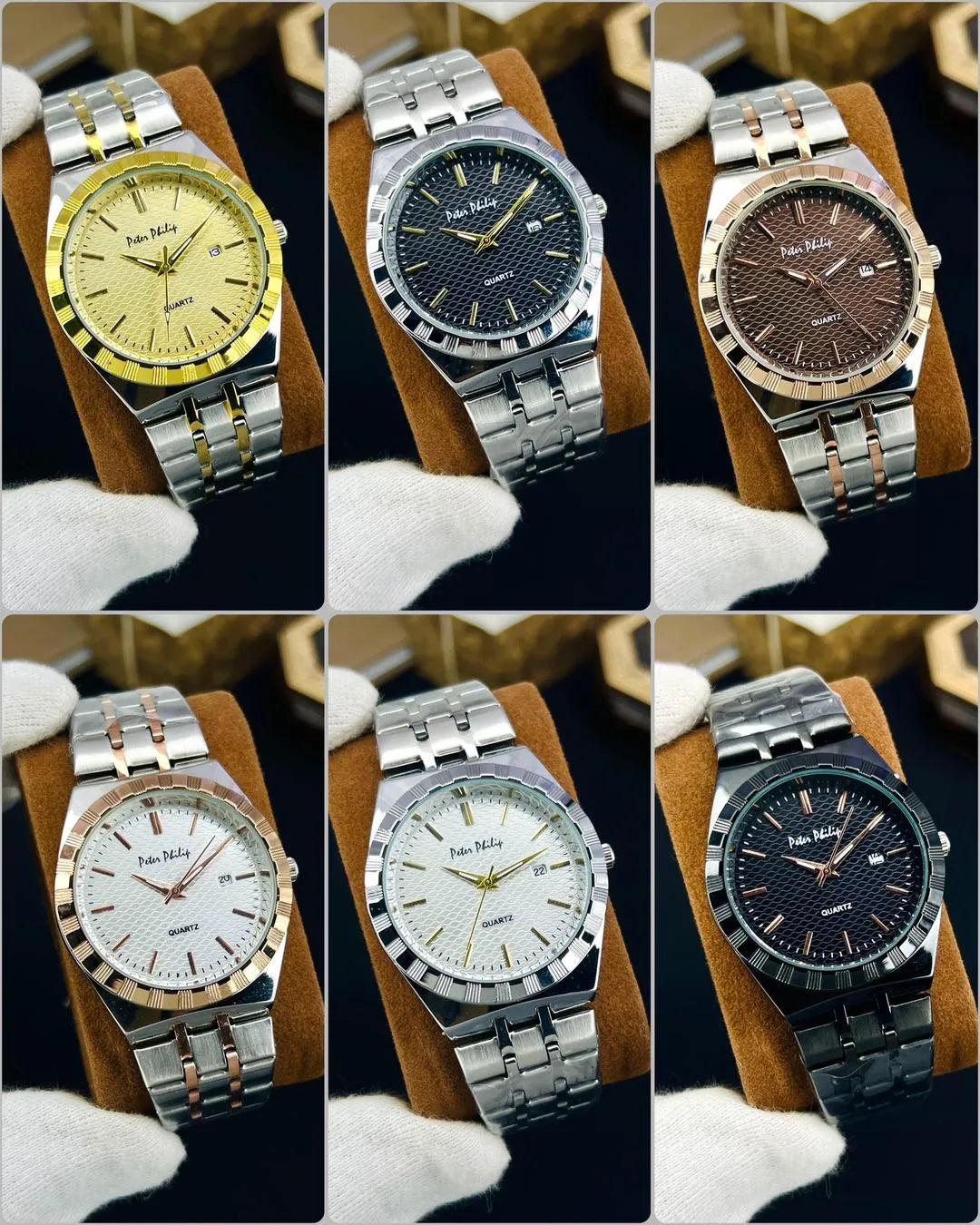 Men's Chain Strap Watch - Round Dial, Steel, Multicolor