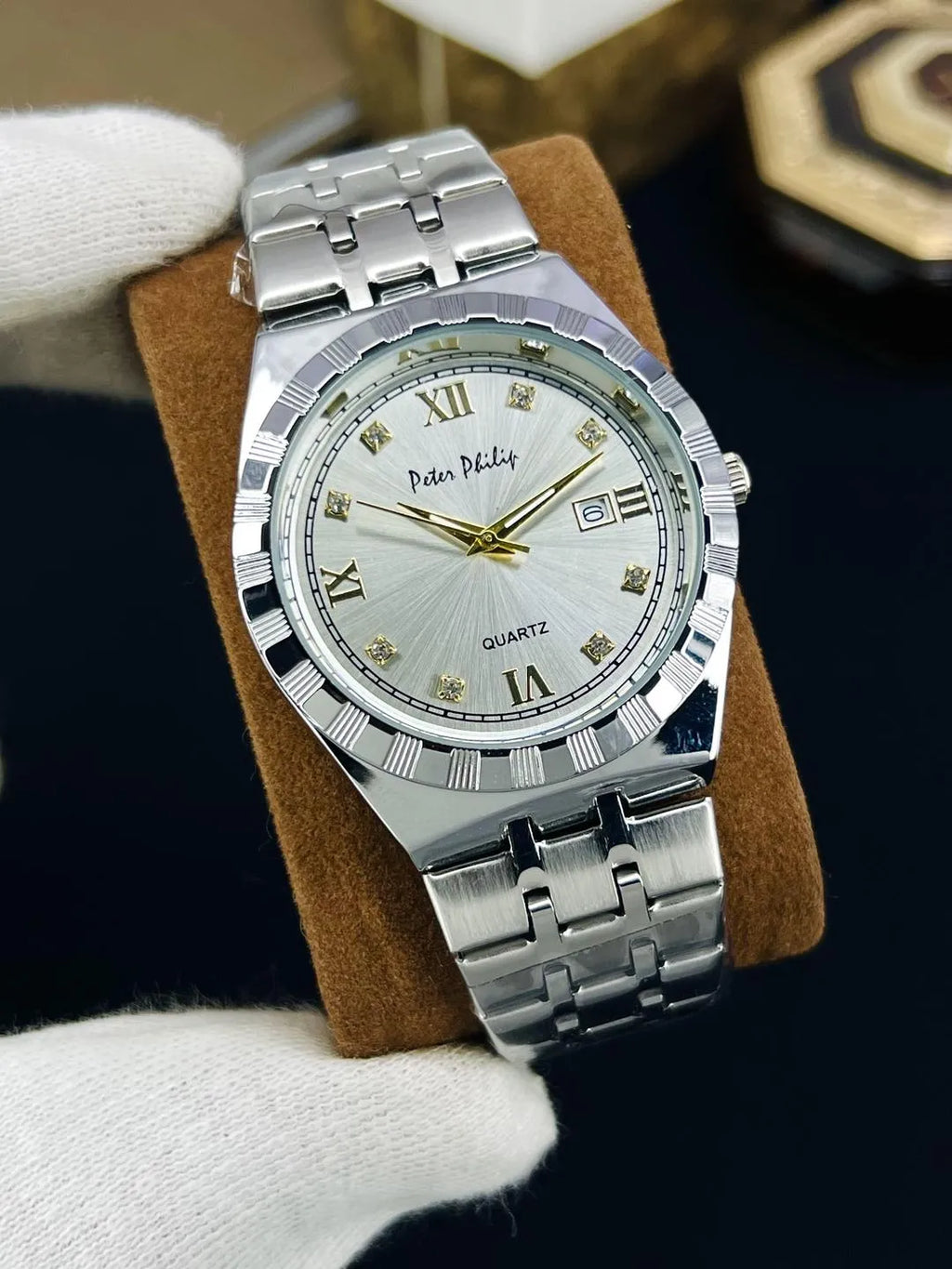 Men's Chain Strap Watch - Round Dial, Steel, Multicolor - view 2