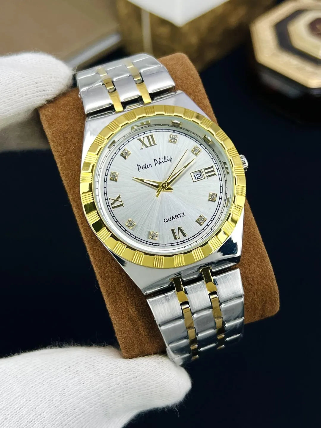 Men's Chain Strap Watch - Round Dial, Steel, Multicolor - view 3