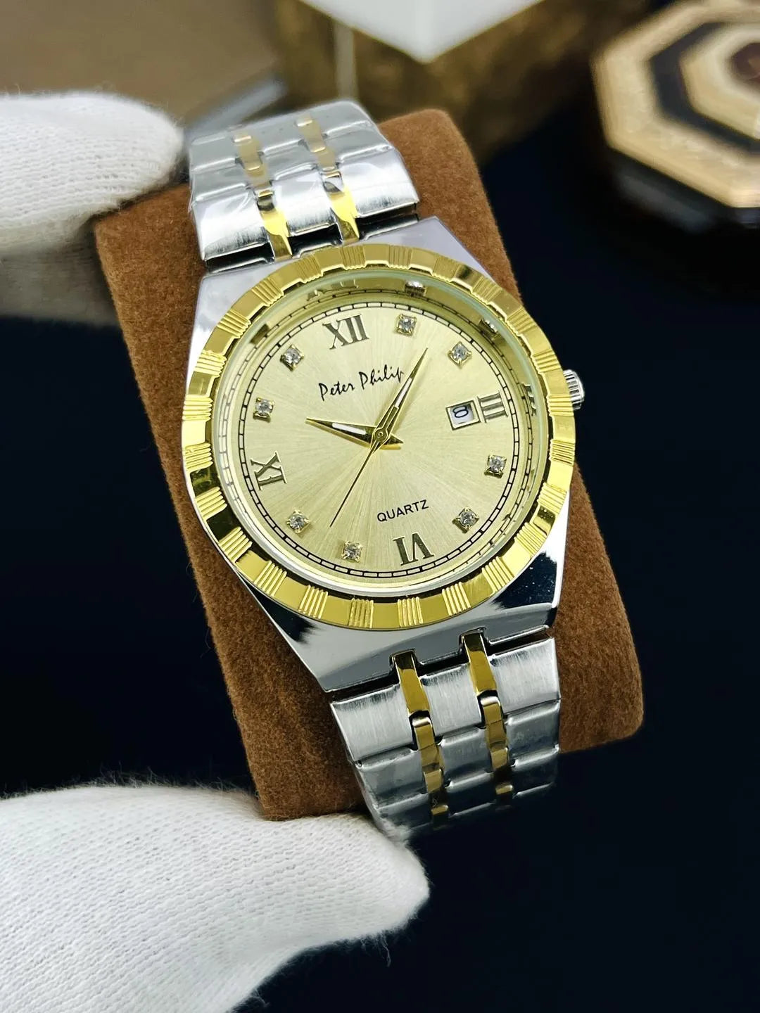 Men's Chain Strap Watch - Round Dial, Steel, Multicolor - view 4