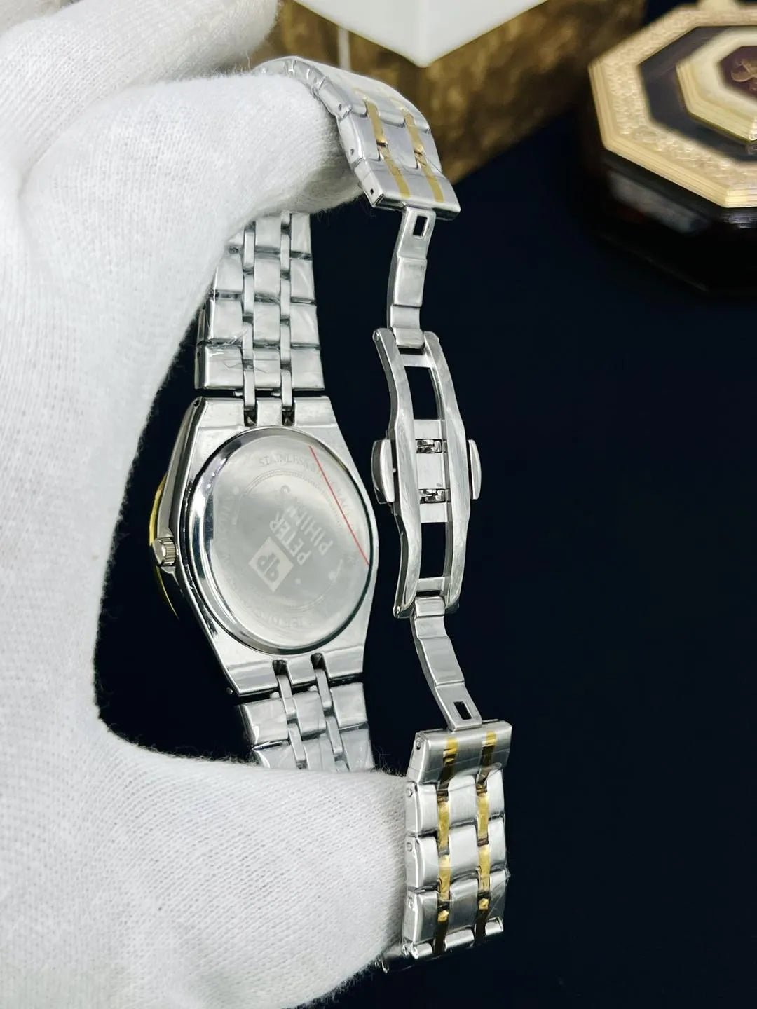 Men's Chain Strap Watch - Round Dial, Steel, Multicolor - view 7