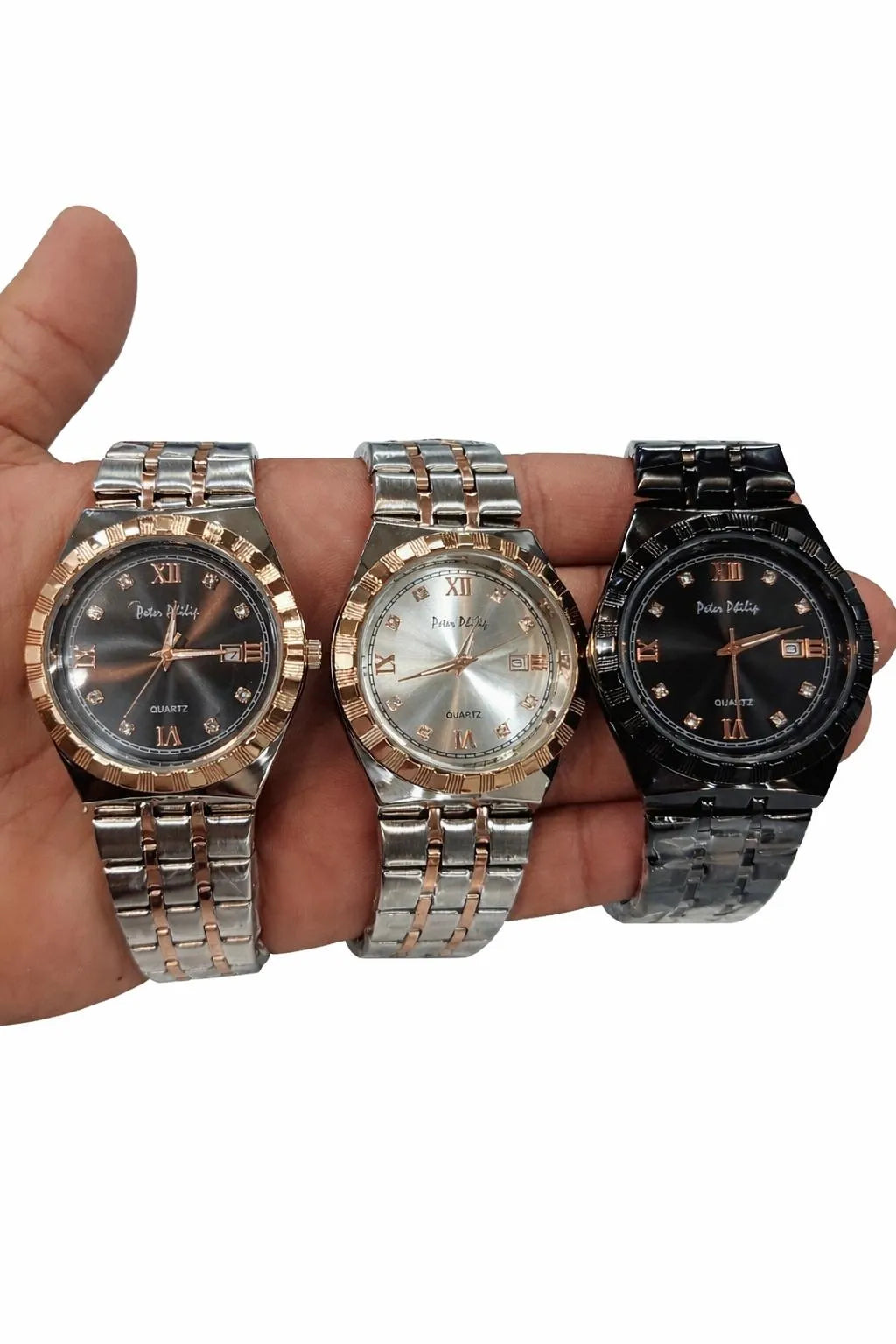 Men's Chain Strap Watch - Round Dial, Steel, Multicolor - view 9