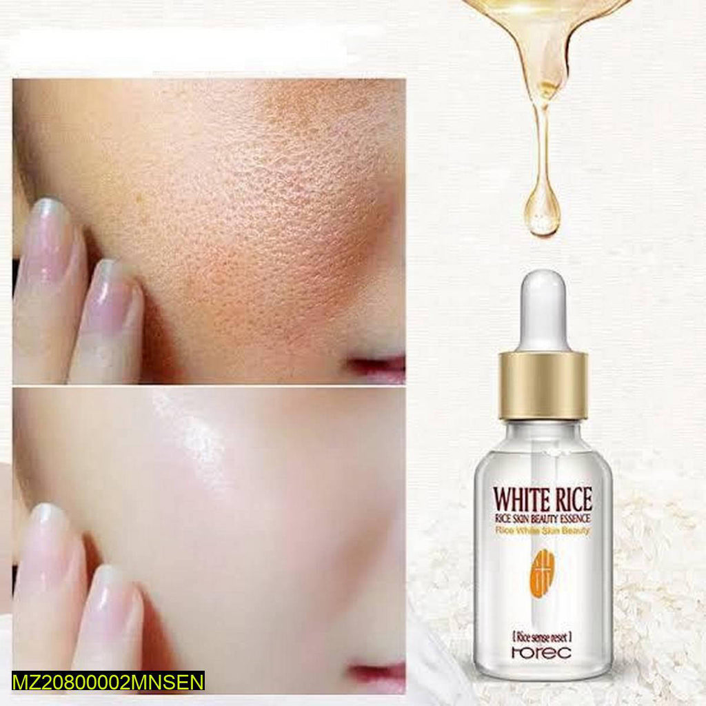 Rice Essence Serum - 15ml, Glass Bottle, Gold Dropper