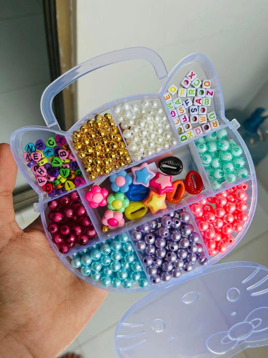 Multicolor DIY Jewellery Beads with Elastic Thread Roll - view 2