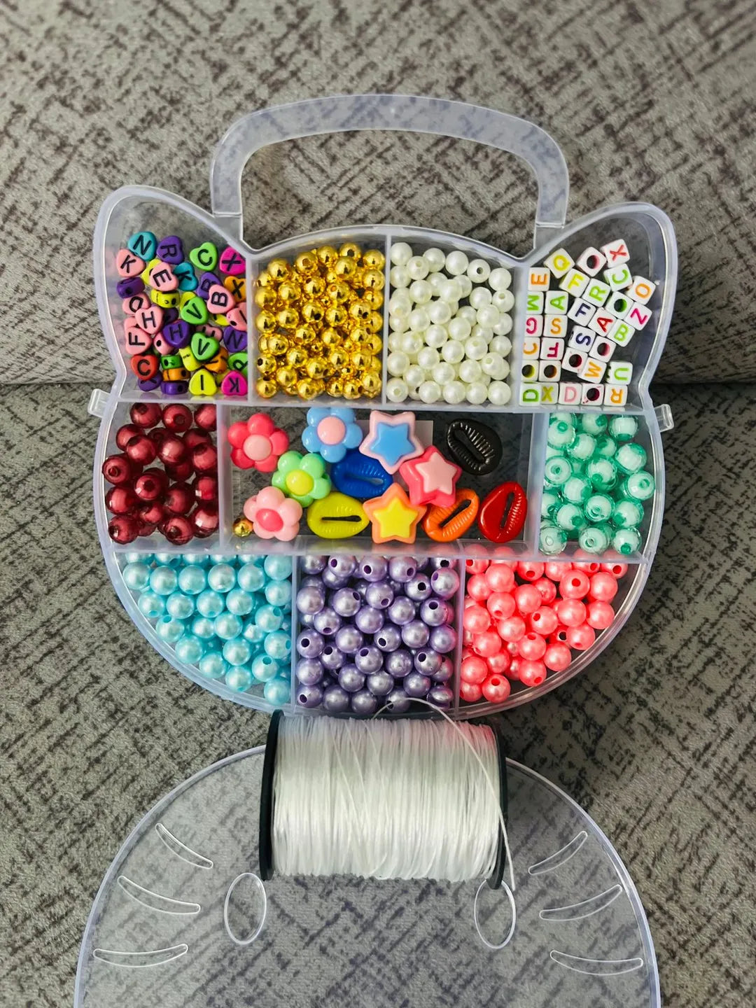 Multicolor DIY Jewellery Beads with Elastic Thread Roll - view 3