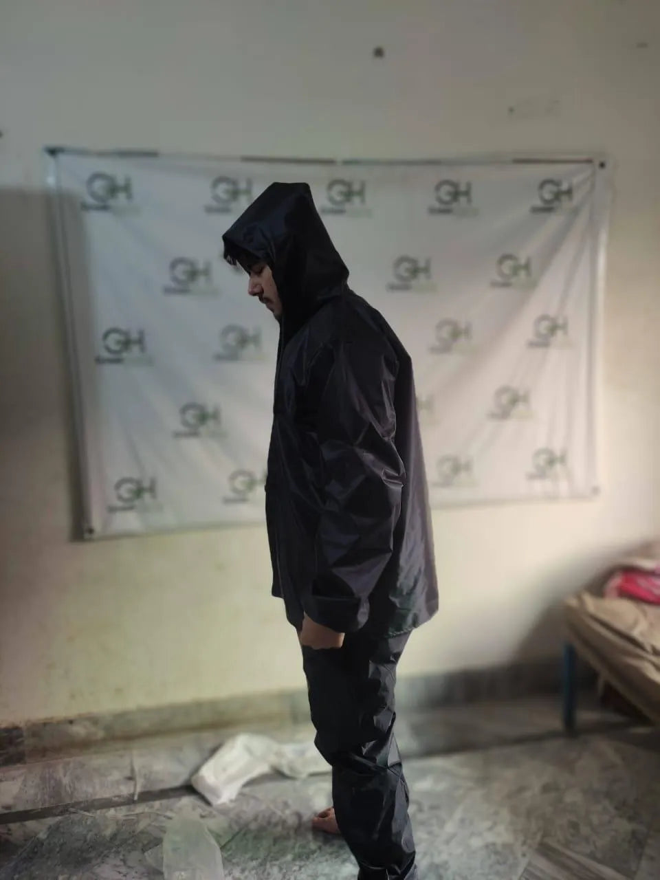 Men's Waterproof Rain Suit - Black, Full Body - view 4