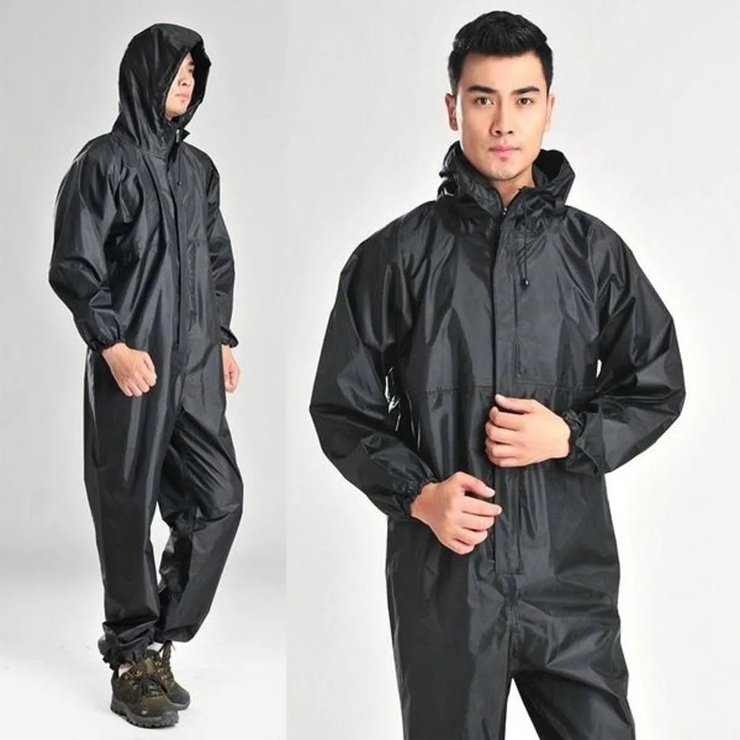 Men's Waterproof Rain Suit - Black, Full Body - view 5