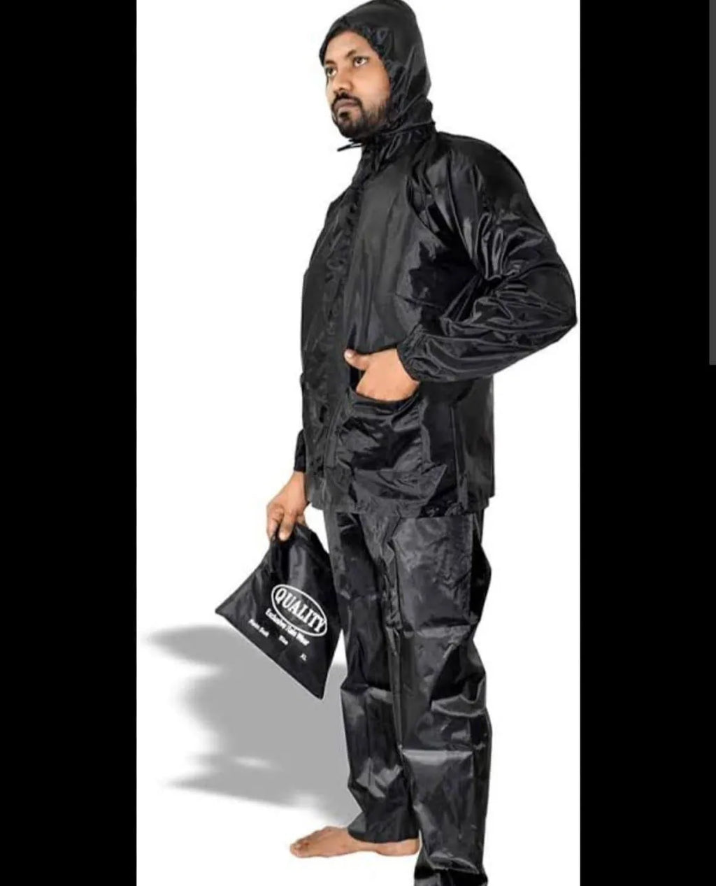 Men's Waterproof Rain Suit - Black, Full Body - view 6