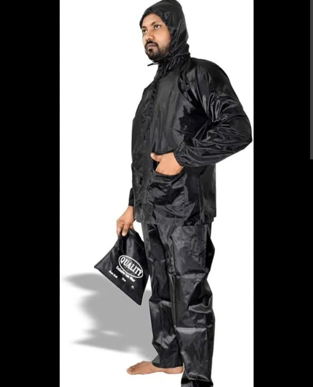 Men's Waterproof Rain Suit - Black, Full Body - view 6