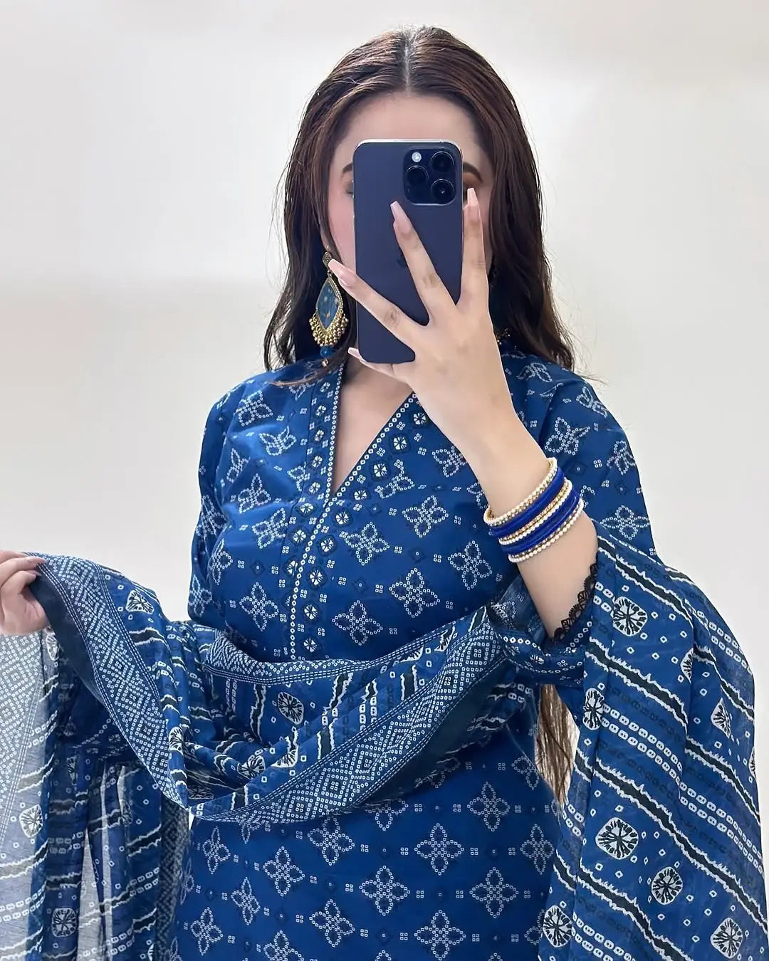 Women's Digital Print Lawn Suit - Blue, 3 Piece, Stitched