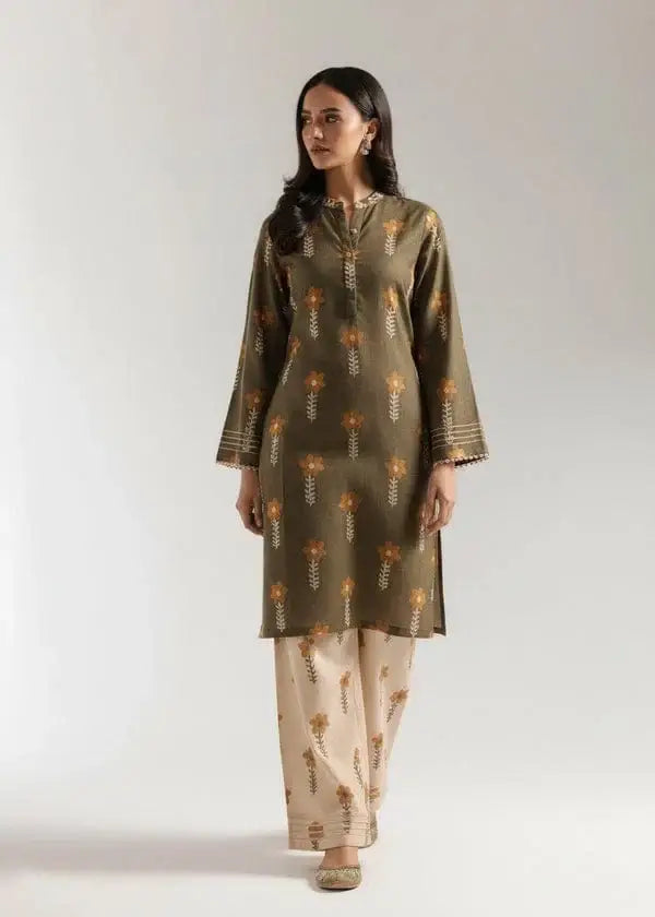 Green Printed Lawn Suit - 2-Piece Stitched - view 5