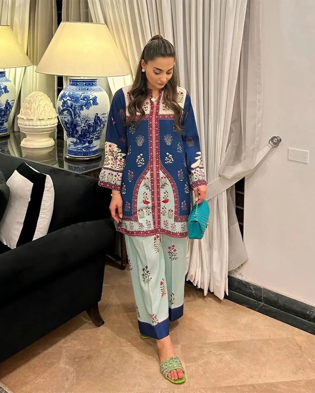 Stylish Women's Stitched Printed Outfit - 2 Pcs Set
