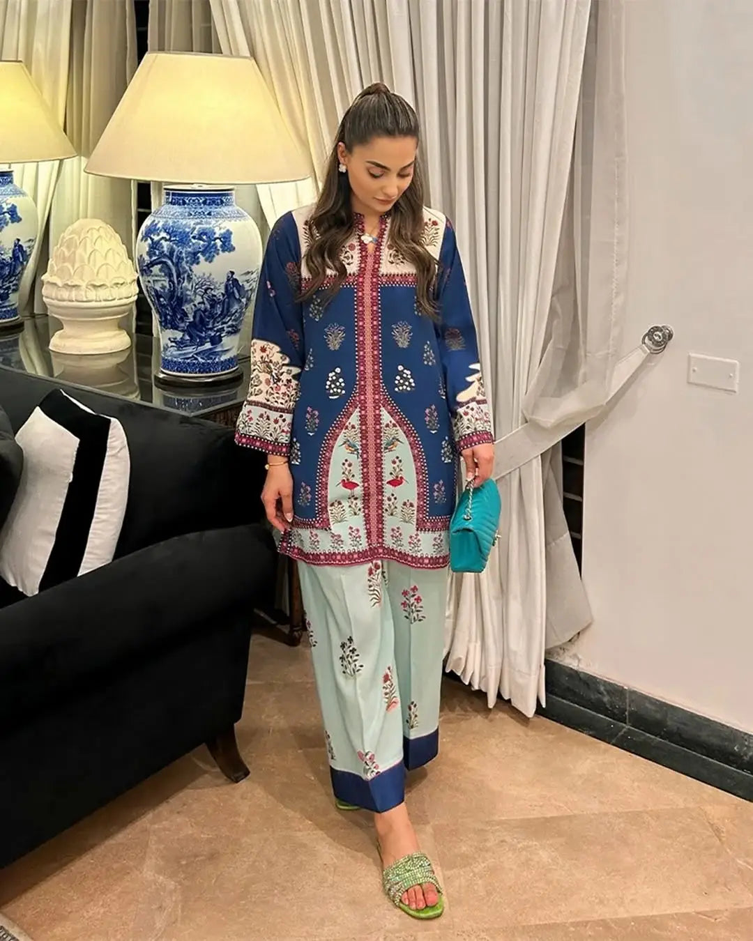 Stylish Women's Stitched Printed Outfit - 2 Pcs Set