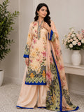 Unstitched Silk Suit - Peach, 3 Piece, Digital Print