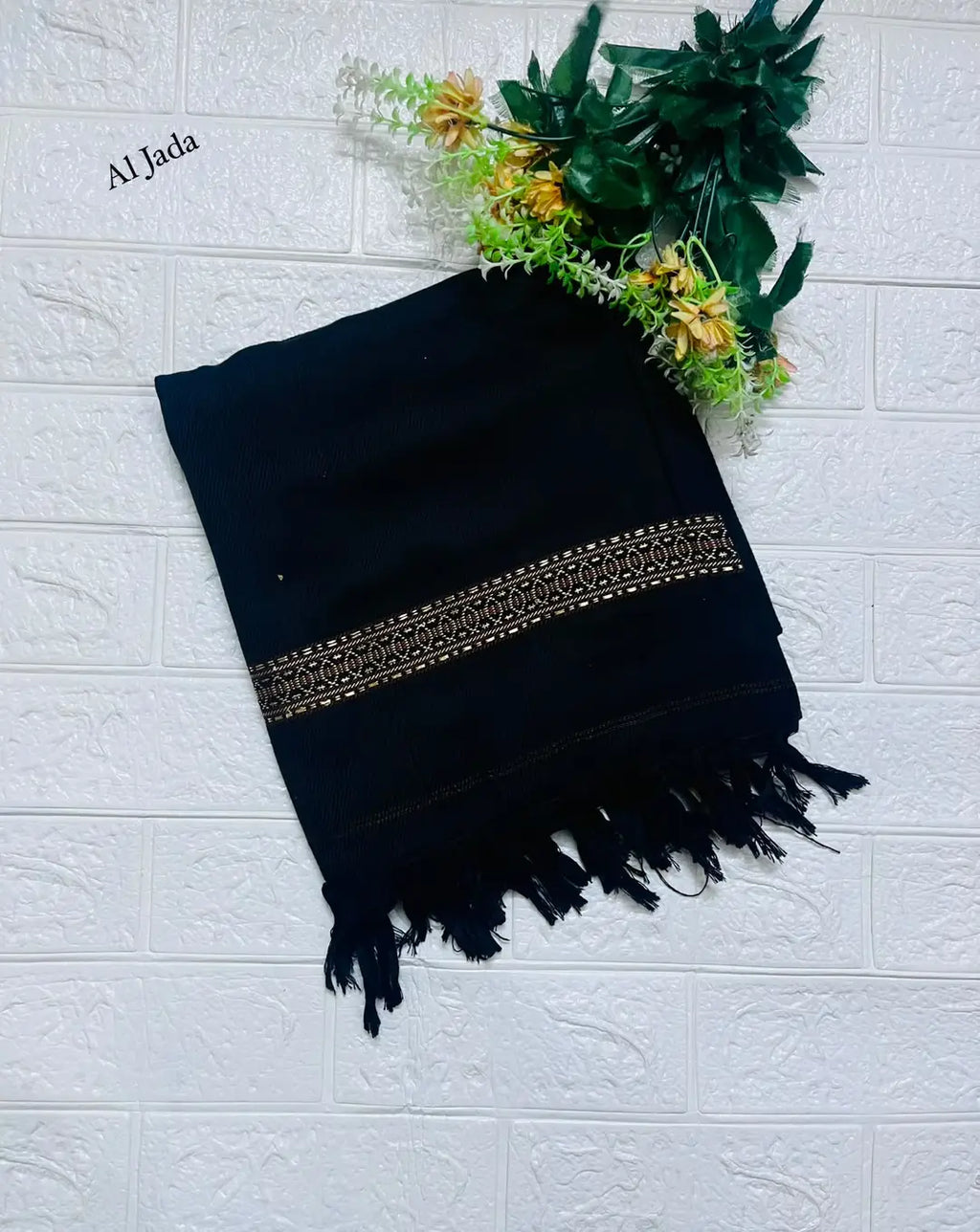 Men's Pashmina Wool Shawl - Black, 2.5 Yards