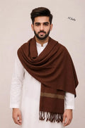 Men's Pashmina Wool Shawl - Maroon, 2.5 Yards