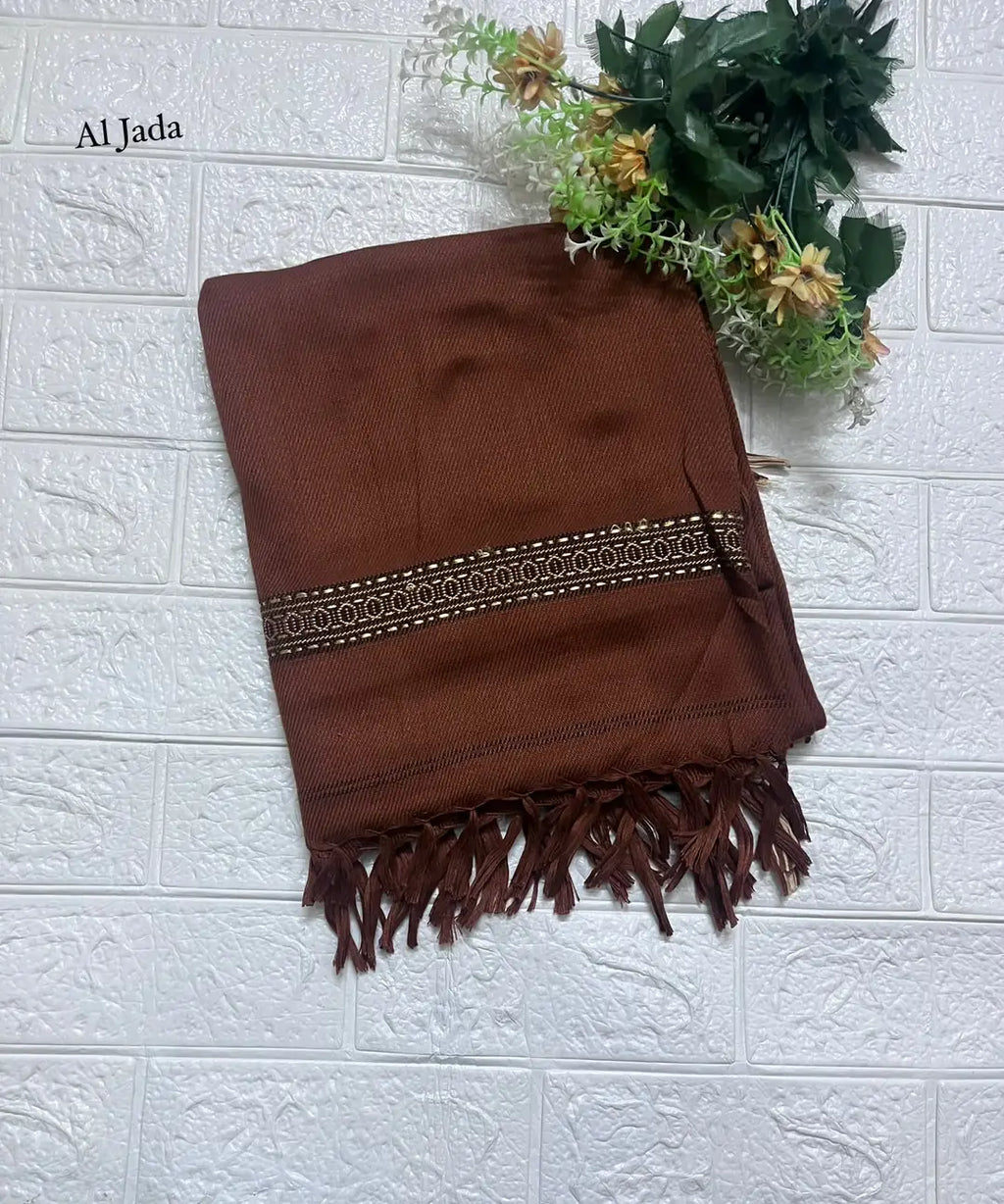 Men's Pashmina Wool Shawl - Maroon, 2.5 Yards