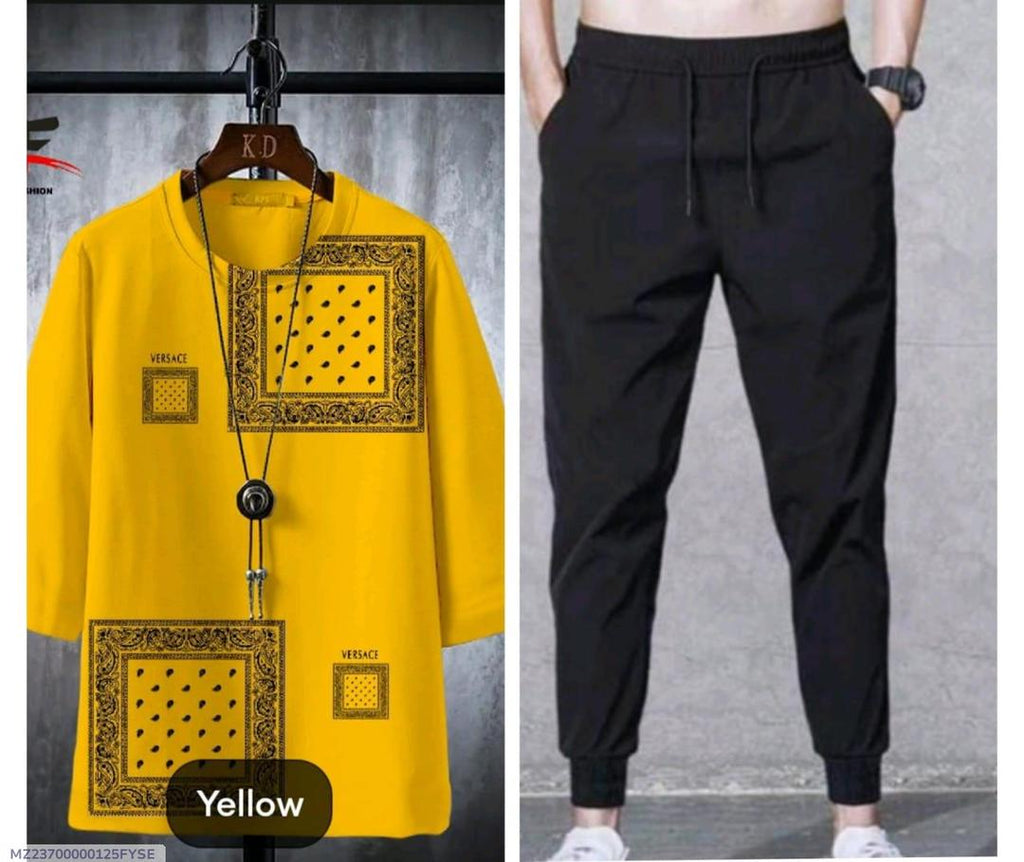 Men's Graphic Track Suit - Yellow Micro Interlock - view 4