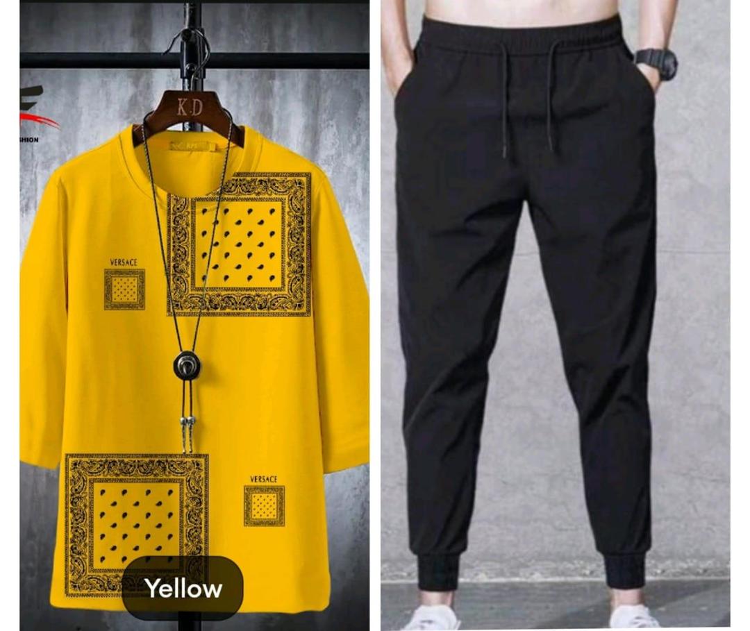 Men's Graphic Track Suit - Yellow Micro Interlock