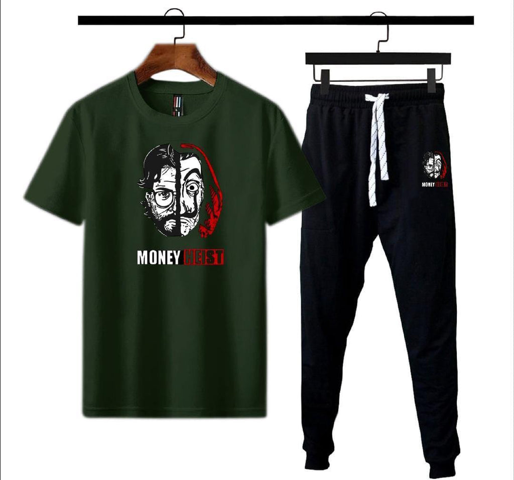 Men's Micro Interlock Track Suit - Green, 2 Piece Summer