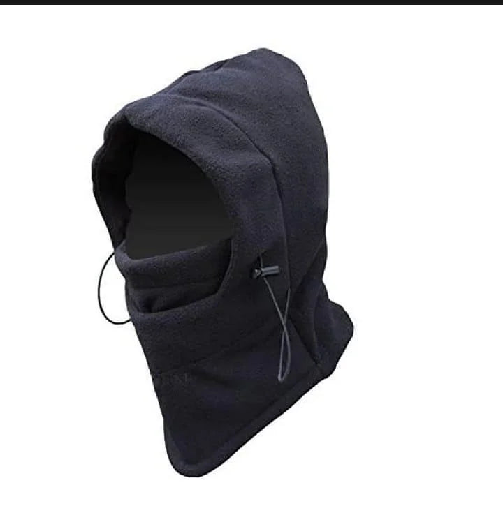 Fleece Balaclava - Black, Unisex Winter Face Cover