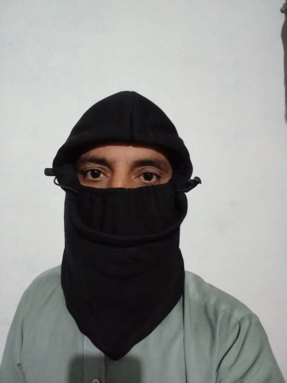 Fleece Balaclava - Black, Unisex Winter Face Cover