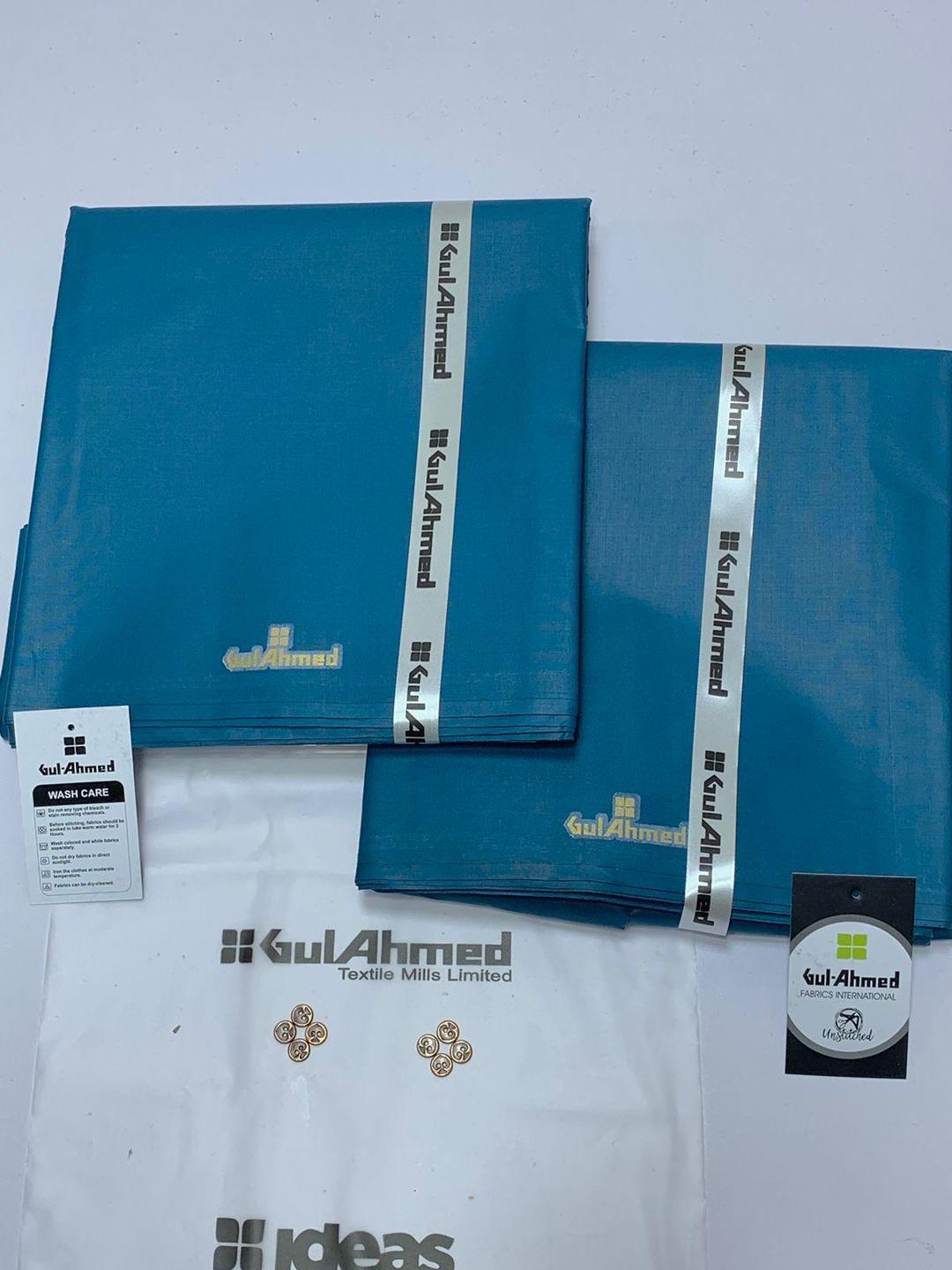 Men's Cotton Suit - Turquoise, 4 Meter Unstitched