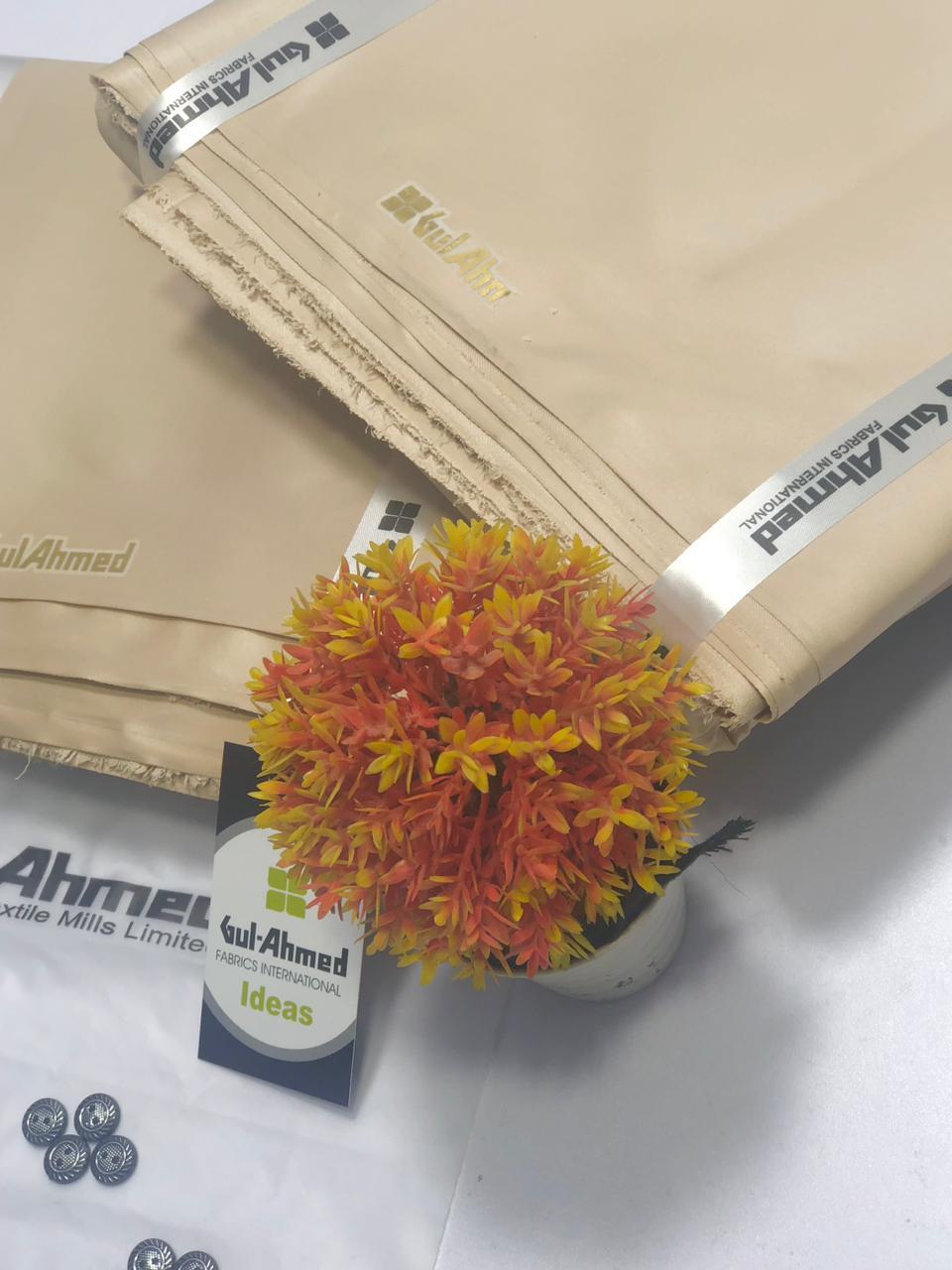 Men's Cotton Sotton Suit - Mustard, 4 Meter Unstitched