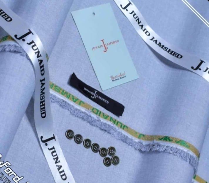 Men's Unstitched Wool Suit - Blue Plain, 4 Meter