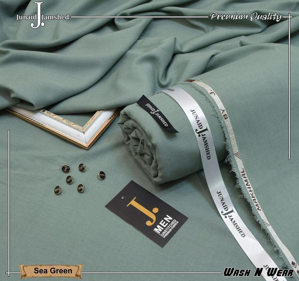 Men's Unstitched Wool Suit - Sea Green, 4 Meter Plain