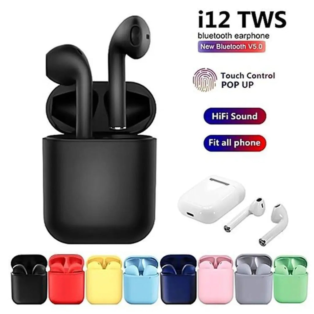 i12 TWS Wireless Earbuds | Bluetooth Earphones with Charging Case | Touch Control | HD Stereo Sound (Design 2) - view 2