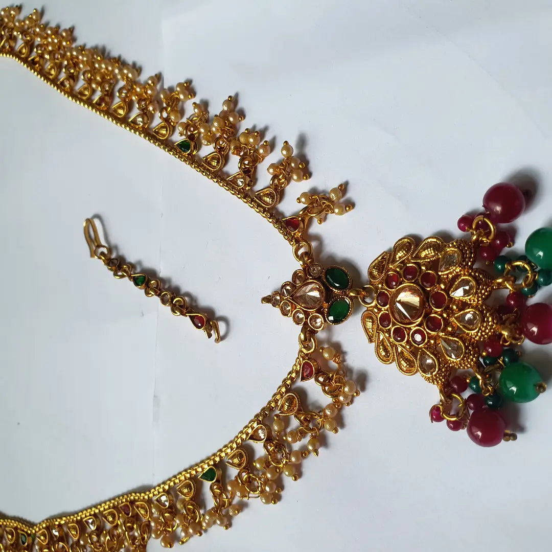 Noratan Design Gold Plated Kundan Matha Patti (Design 2) - view 5