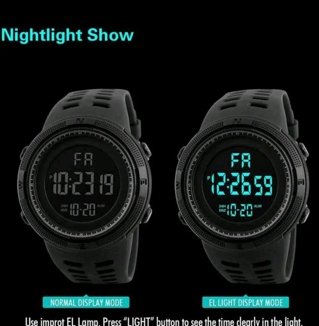 Men's Digital Sports Watch - LED Backlight, Alarm & Stopwatch - view 3