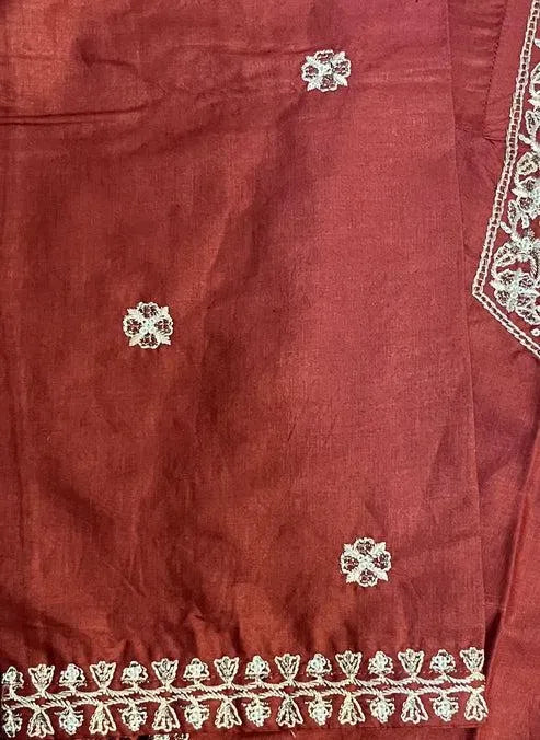 Red Embroidered Lawn Suit - 3-Piece Stitched - view 4