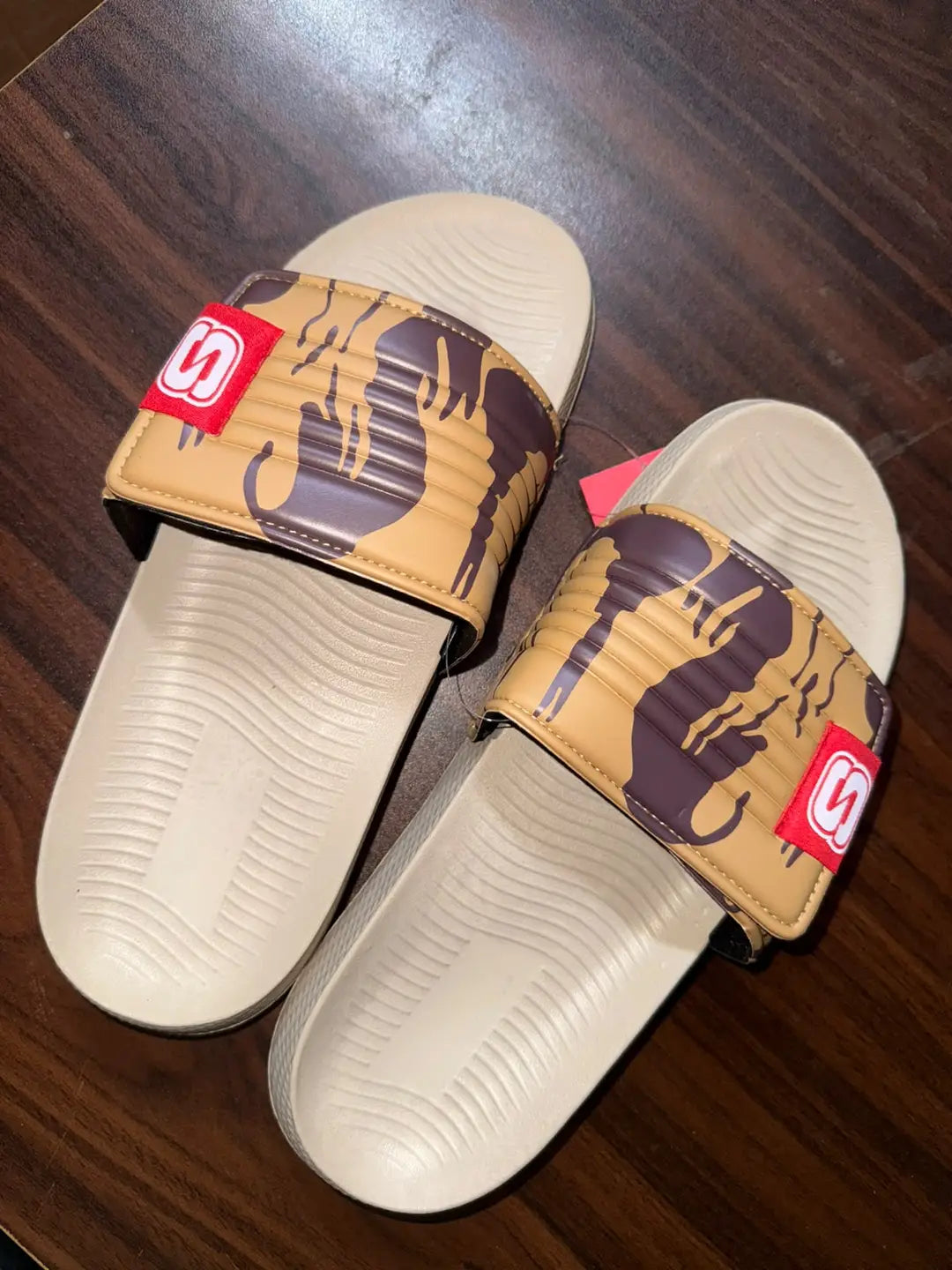 Men's EVA Slide Slippers - Beige, Camo Style