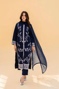 Unstitched Dhanak Suit - Blue, Sequins Embroidered, Design 1