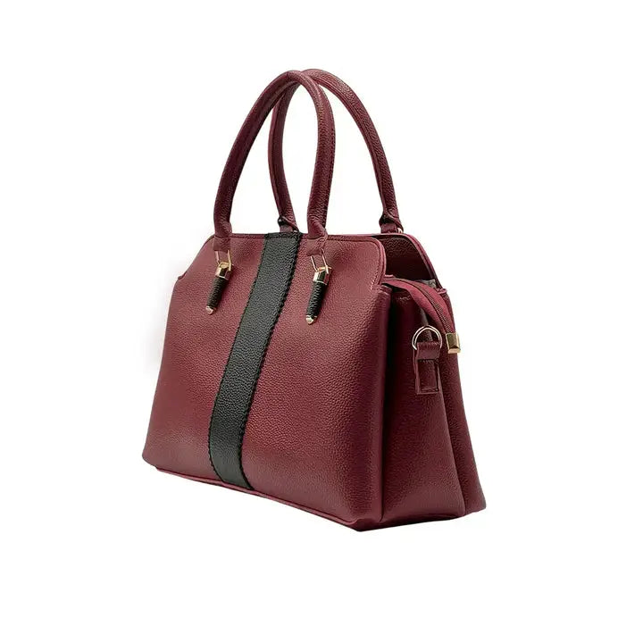 Studded Faux Leather Tote Bag - Yellow, Maroon or Brown - view 3