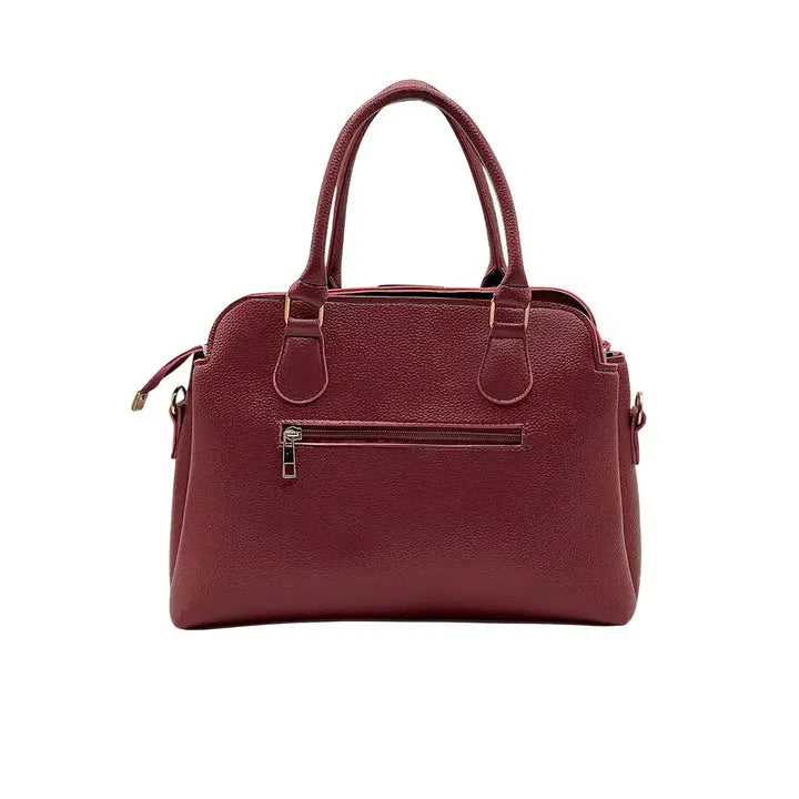 Studded Faux Leather Tote Bag - Yellow, Maroon or Brown - view 5