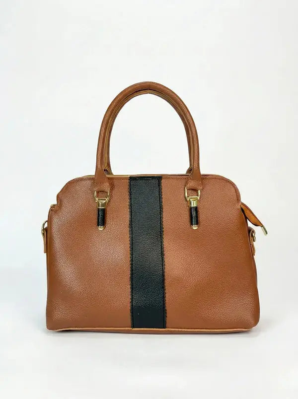 Studded Faux Leather Tote Bag - Yellow, Maroon or Brown - view 6
